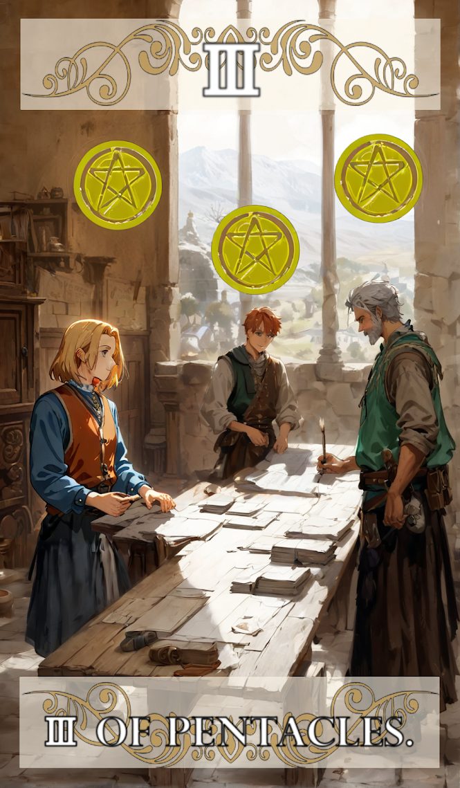 自作タロット「III of Pentacles」